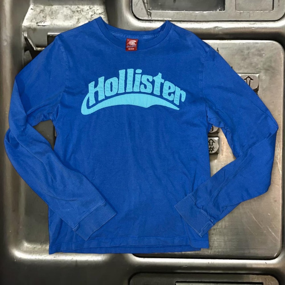 Vintage Y2K Hollister Blue Graphic Long Sleeve